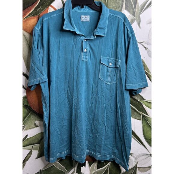 Tommy Bahama Island Crafted 3XL Green Short Sleeve Polo Shirt - Picture 1 of 6